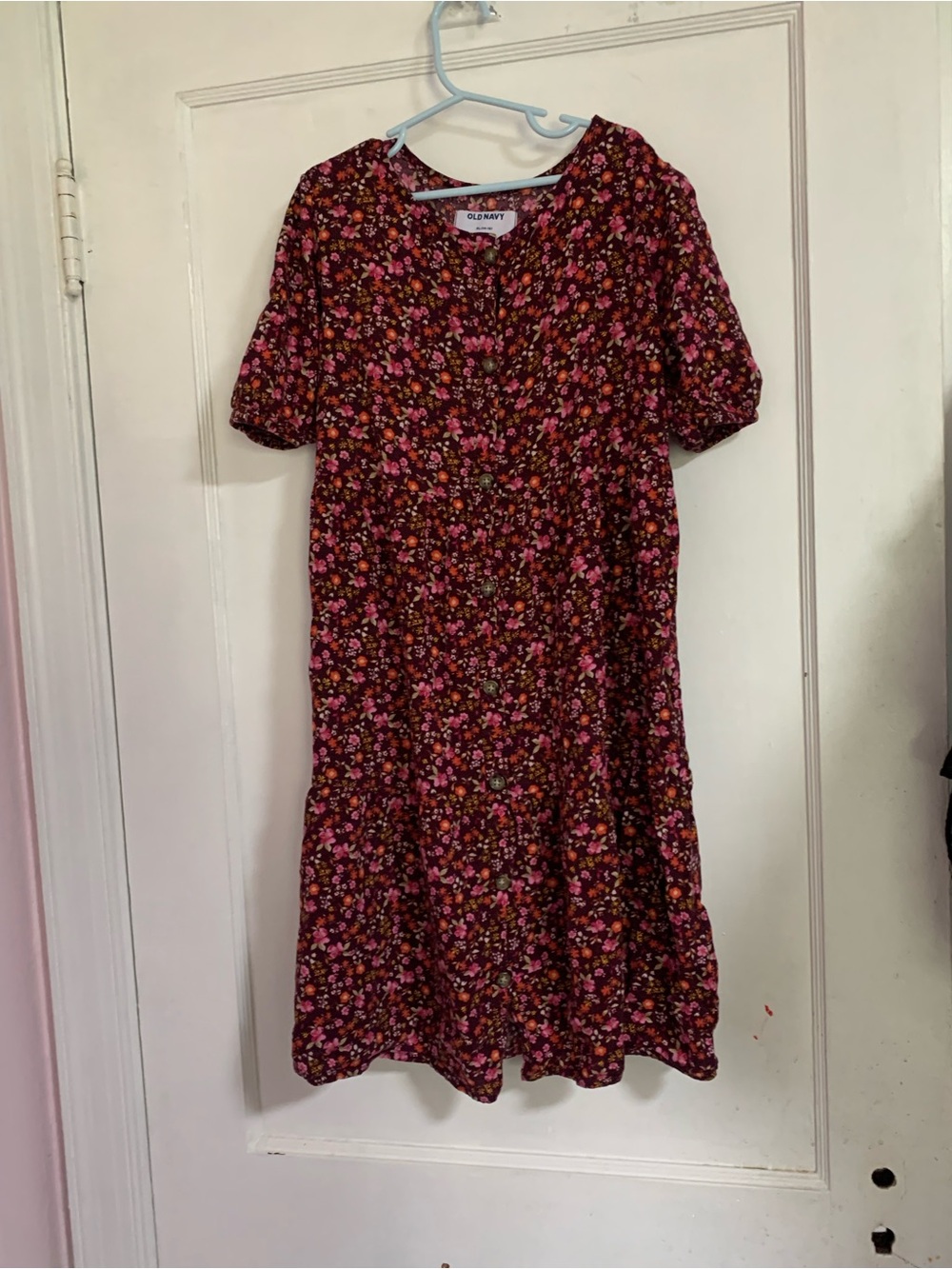 Old Navy Floral Button-Down Dress Girls Size XL (14-16) Side Pocket